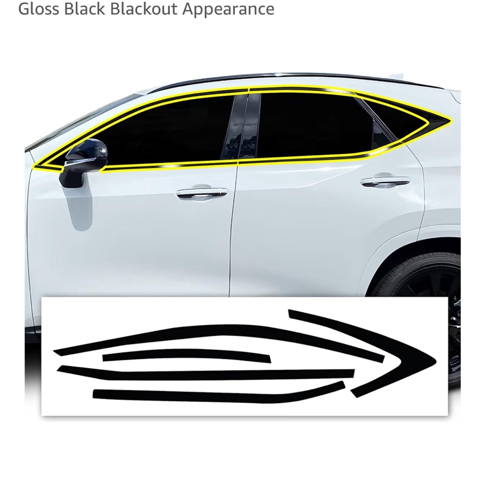 Gloss Black Window Trim Accent Decal for SUV